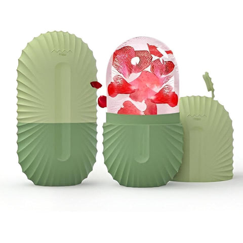 Face Massager - Ice Roller with Silicone Egg Shape for Rejuvenating Facial Treatment and Neck Care Using Reusable Stones (2 piece of the color shown)