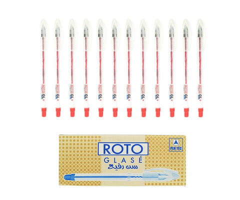 Roto Glase liquid ball ballpoint pen, 0.7 mm, red - pack of 12