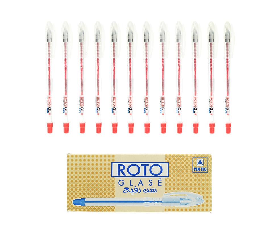 Roto Glase liquid ball ballpoint pen, 0.7 mm, red - pack of 12