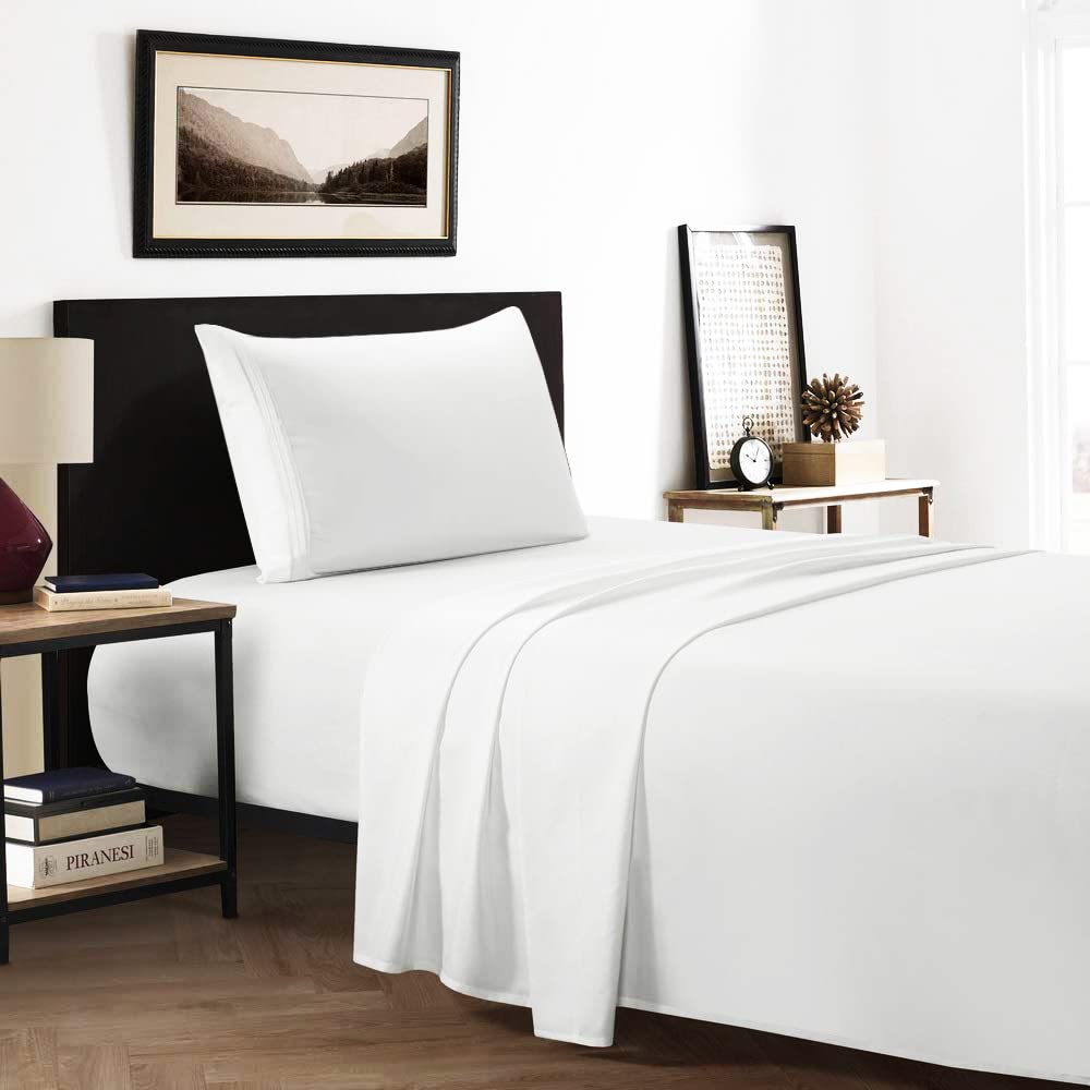 Tigers Trade Lines Bed Sheet Set Cotton - 2 Pcs From (White)