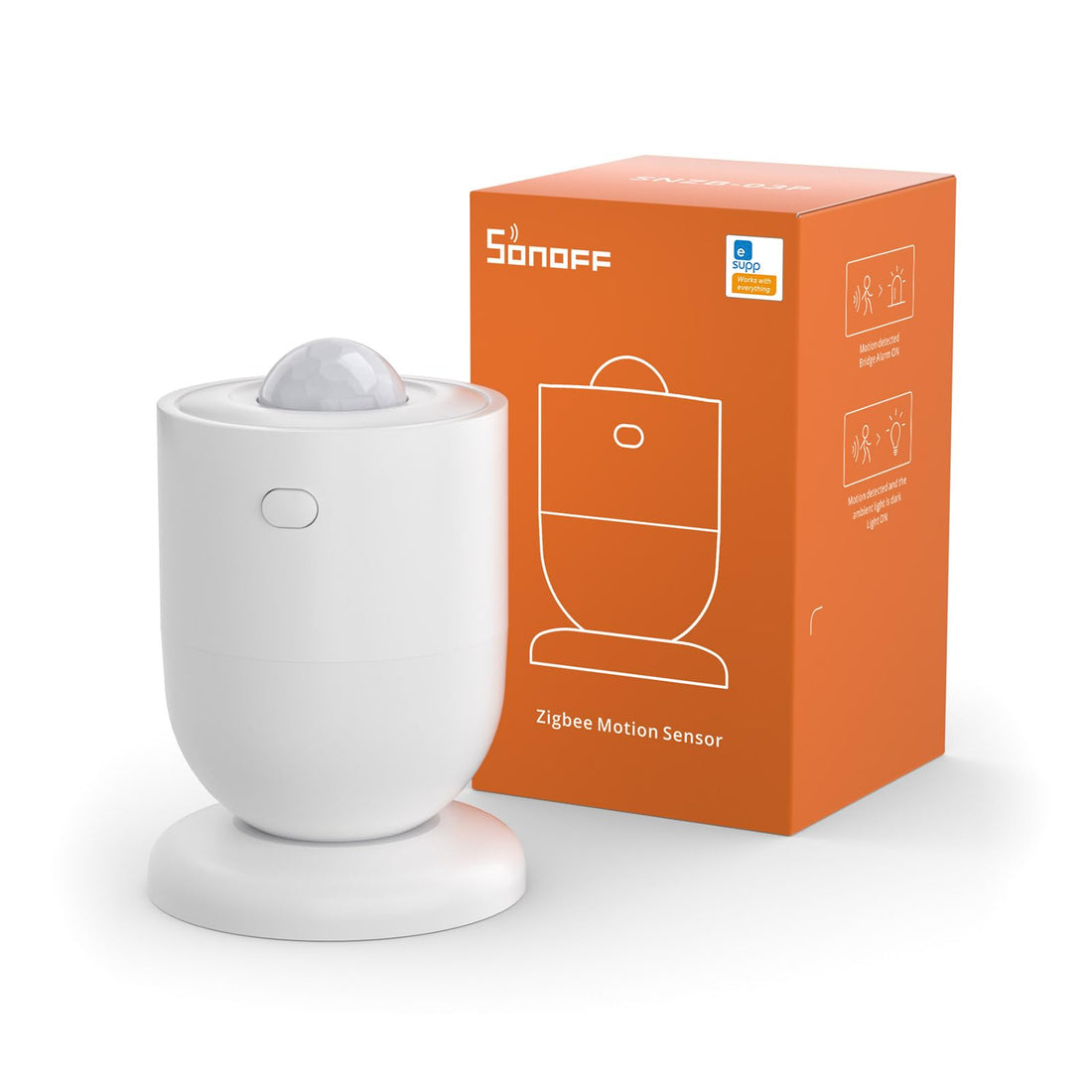 SONOFF SNZB-03P ZigBee Motion Sensor, ZigBee 3.0 Wireless Detector, 5 Seconds Detection, Intel Scene, SONOFF Zigbee Bridge Required - Batteries Included, Compatible with Alexa/Google Home