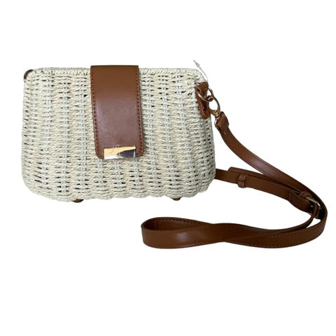 Handwoven Straw Crossbody Bag, Rattan Shoulder Handbag with with Leather Magnetic Fastening Flap, Adjustable Removable Strap, Summer Beach