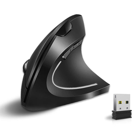 Vassink Ergonomic Mouse, Rechargeable Wireless Mouse, 2.4GHz Rechargeable Wireless Vertical Optical Mice with USB Receiver, 6 Buttons, 800/1200/1600 DPI, for Laptop, PC, Computer (Black)
