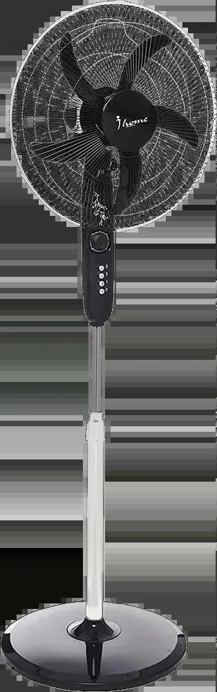 iHome Force Stand Fan, 5 Blade, 3 Speed, 18 Inch, Black
