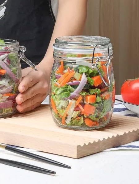 Generic Glass Storage Jars with Airtight Lid, 750ml Capacity,Spices, Sauces, Fruits, Nuts, Pickles, .smk