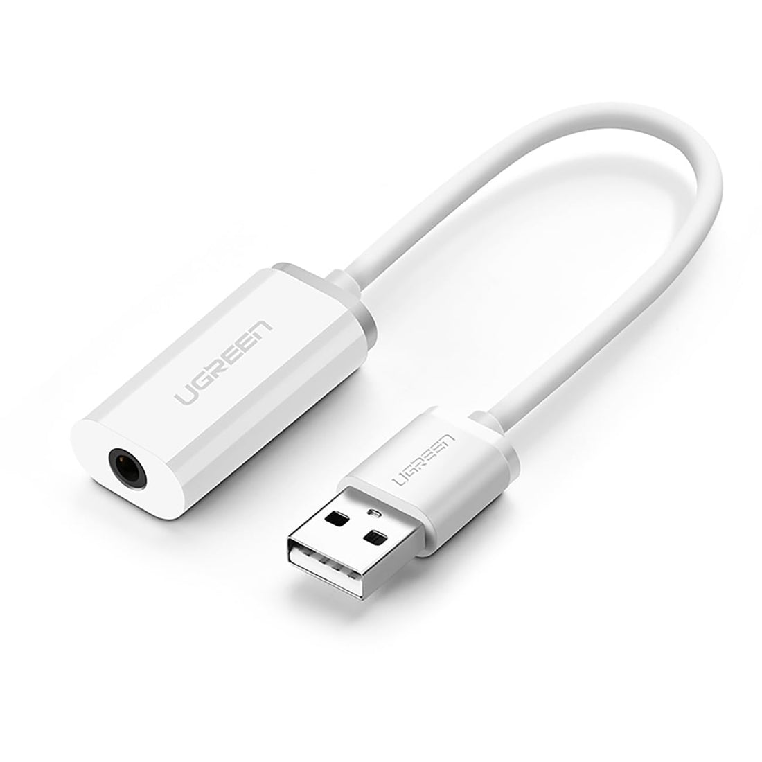 UGREEN USB External Stereo Sound Adapter, 3.5mm AUX Stereo for Headset - White