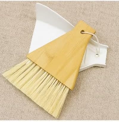 Eco-Friendly Wooden Bamboo Hand Brush and Dustpan Multi-Purpose Set Ideal for WFH Workstation, Work Desk, Home, Kitchen, Dining Table, or as a Gift *Long Lasting Soft and Gentle Bristles*