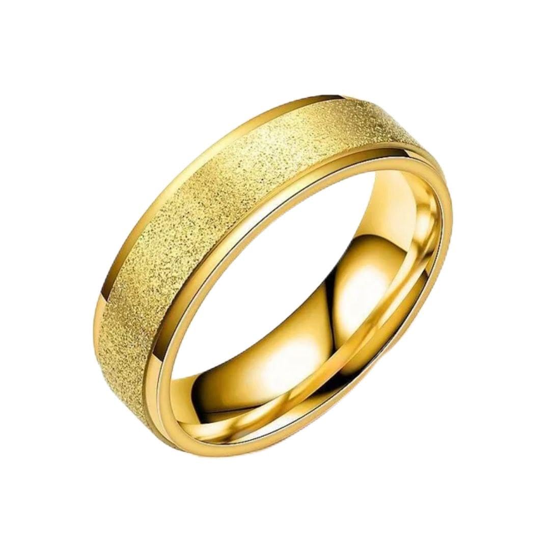 Fayruz Jewelry Luxury Solitaire Ring Polished Stainless Steel with Shiny Sand Effect, Elegant Design, Simple and Stylish, Rust and Corrosion Resistant, Long Lasting Delicate Shine.