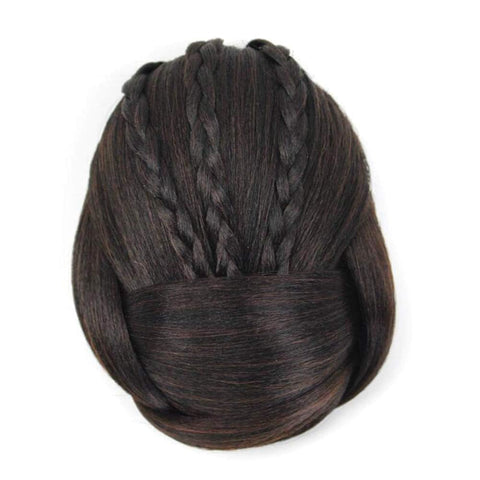 ECIF Synthetic Braided Chignon Hair Bun Clip – Clip-In Hairpiece, High-Temperature Fiber, Easy to Wear, Natural Look for Women & Girls (#4, rasta)