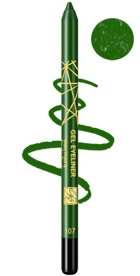 Rose Bery - Gel Eyeliner, Waterproof & Smudge Proof, Ultra Long Wear & Smooth Glide Formula, 1.2 GM, Model - RB-0922 (Light Green, 107)