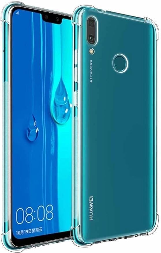 Hybrid Shockproof Protective Case for Huawei Y9 Prime (2019) Crystal Clear Hard PC Back | Soft TPU Flexible Bumper | 0.5mm High-Rise Protection