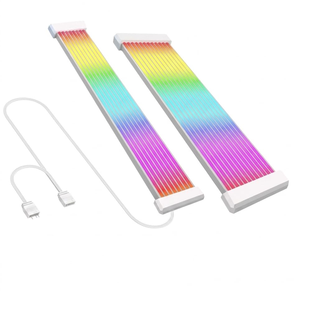 TEUCER ARGB Light Strip for PSU Cables, Compatible with 8 Pin 24 Pin GPU Motherboard Cable, Multi Color
