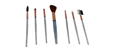 Makeup Brush Set of 7 Pieces (Glitter blue)