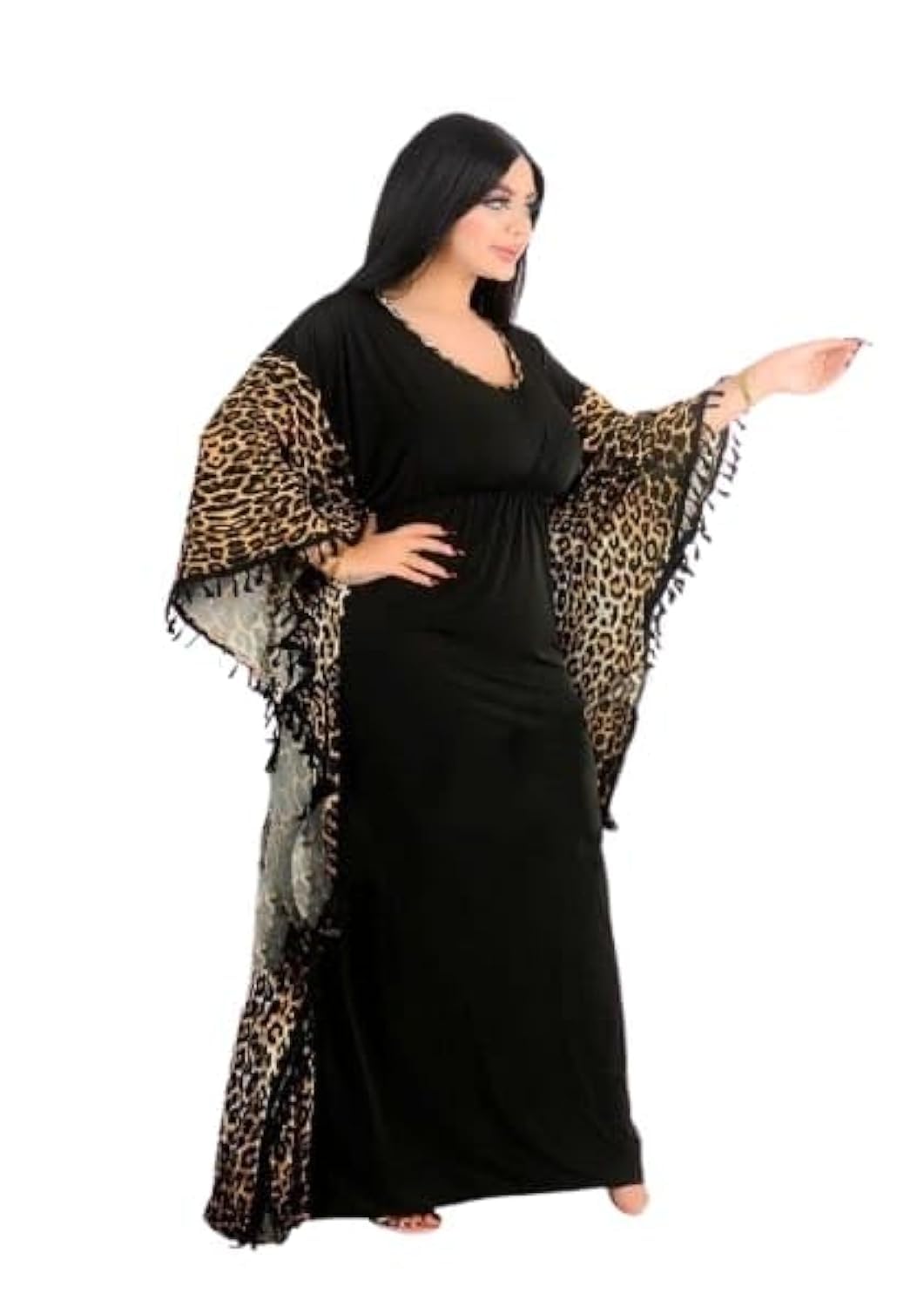 Black Outdoor Abaya (Free Size : 60-90 lbs)- Relaxed