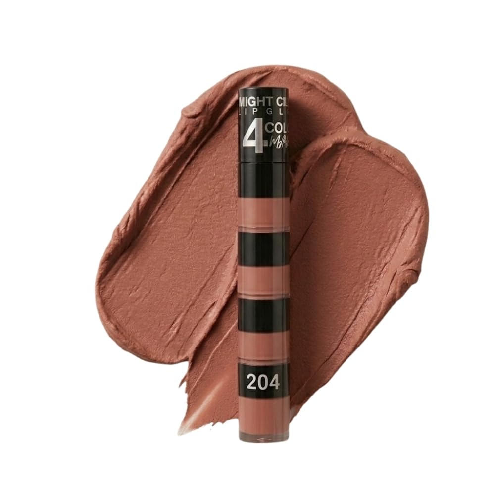 4IN1 Matte & Moist Lasting Lip Gloss – Long-Lasting Lip Color, Comfortable Matte Finish, Smooth & Lightweight Formula, Non-Sticky Wear (204)