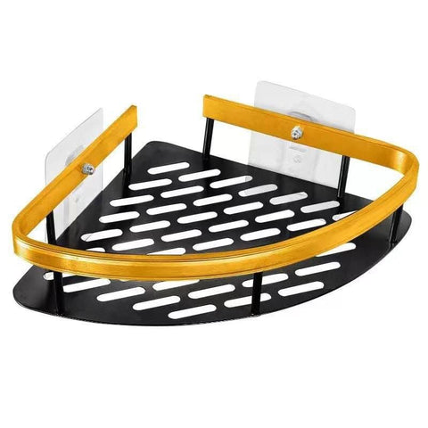 Corner Shelf Bathroom Kitchen – Wall Mounted Metal Rack No Drill Waterproof Rust Resistant Organizer for Toiletries Spices Adhesive Shelf for Shower Storage Small Space