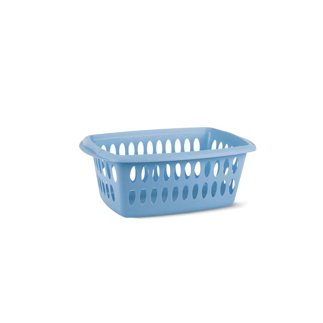 Laundry Basket – BPA-Free Plastic Clothes Hamper, Large Ventilated Design with Easy-Grip Handles, Blue, 58.6×38×22 cm, Durable & Lightweight, Made in Spain