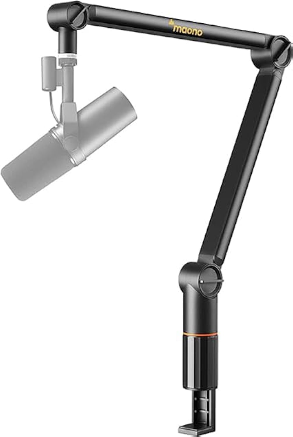 MAONO Microphone Boom Arm, Heavy Duty Low Profile Mic Arm with Cable Management Channels, Desk Mount Clamp, Fully Adjustable Mic Stand for Podcast Studio Streaming (Heavy Duty Mic Arm)