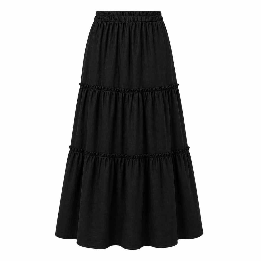 Women's Long Spanish Linen Roles Flounce Skirt – Maxi Linen Tiered Women Skirt – Long Modest Wear – Length 100 cm – Free Size – Multicolor