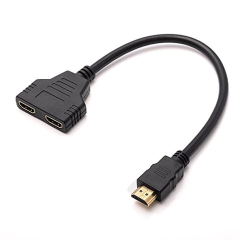 Generic HDMI Splitter Adapter Cable - 1 in 2 Out 1080P Male to Dual Female 1 to 2 Way for HD, LED, LCD, TV, Support Two Same TVs at The Same Time