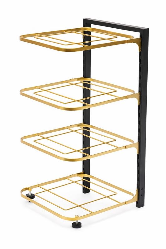 Downtown Adjustable Under Sink Cookware Organizer Rack 4 Tier Kitchen Cabinet Storage Shelf for Pots Pans Lids Under Sink Organizer