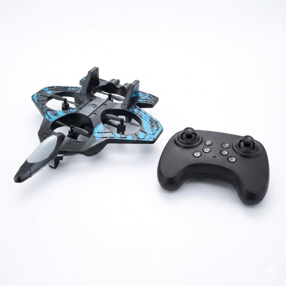 Remote Control Fighter Plane for Kids - War Airplane Drone with LED Light 360° Rotation Professional Flying Toys for Boys