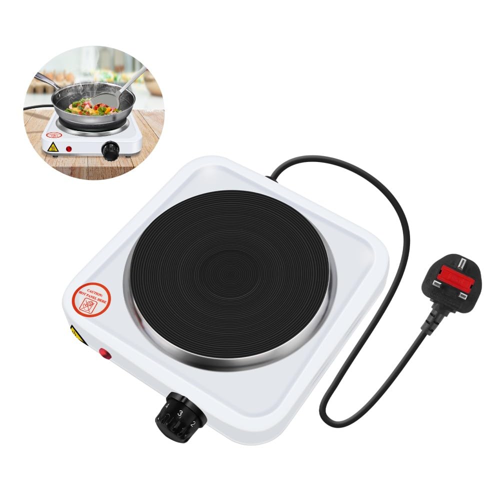 QSHOP® Stainless Steel Single Hot Plate Light Indicator 900W Adjustable Temperature Control