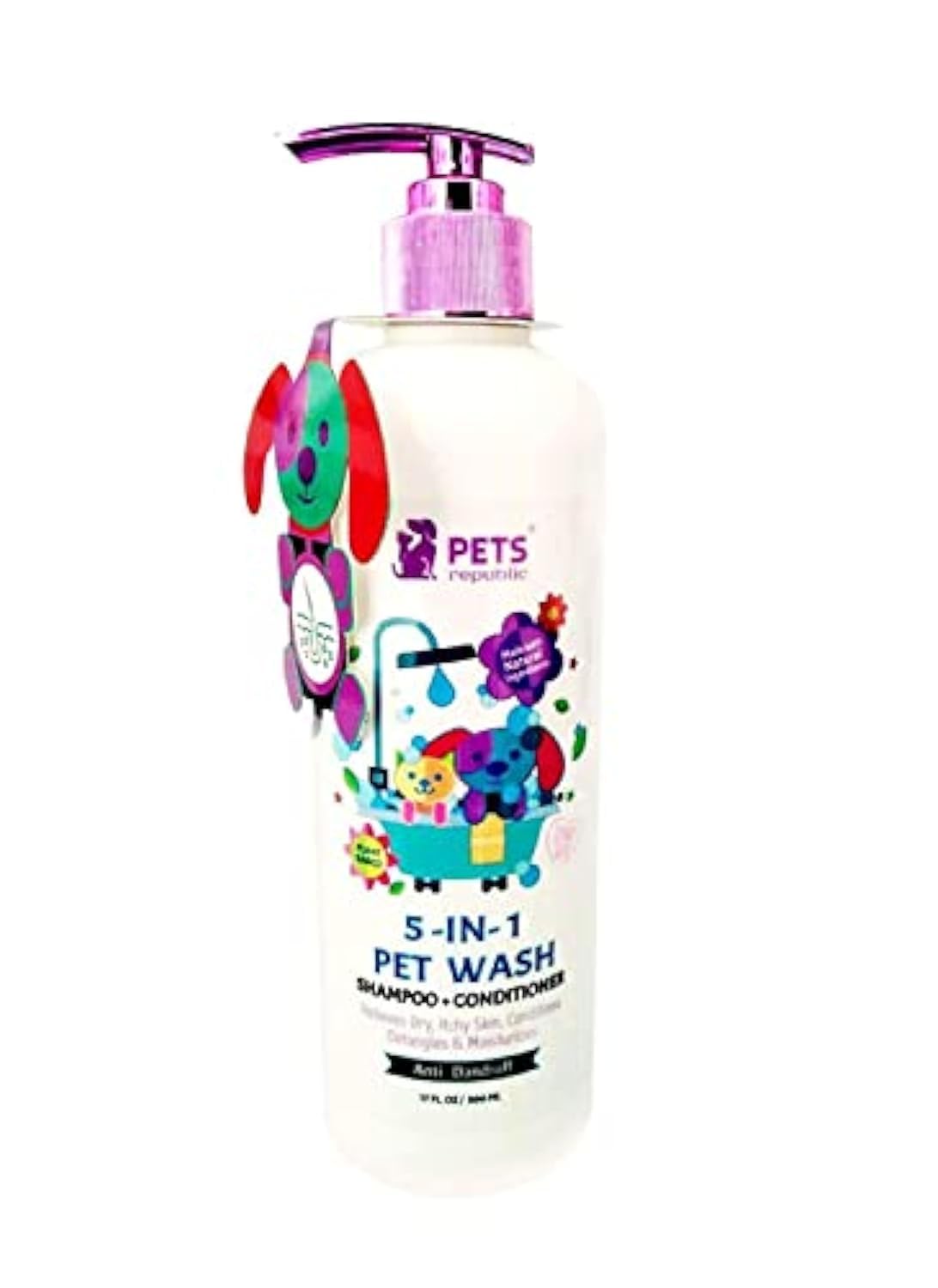 Pets republic shampoo anti dandruf with bubble gum - 500 ml