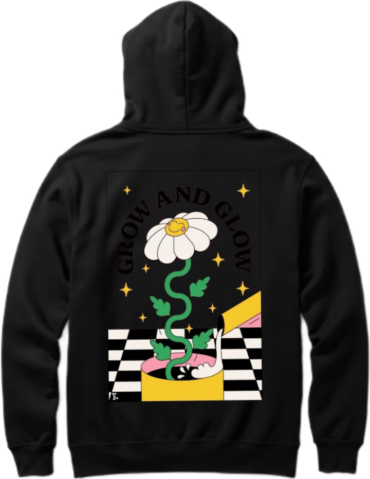GROW AND GLOW Hoodie back Black