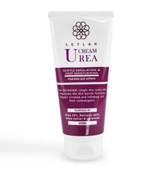 Leylak Urea Cream, 200ml, Gentle Exfoliating and Deep Moisturising with 20% Urea, Salicylic Acid, Shea Butter