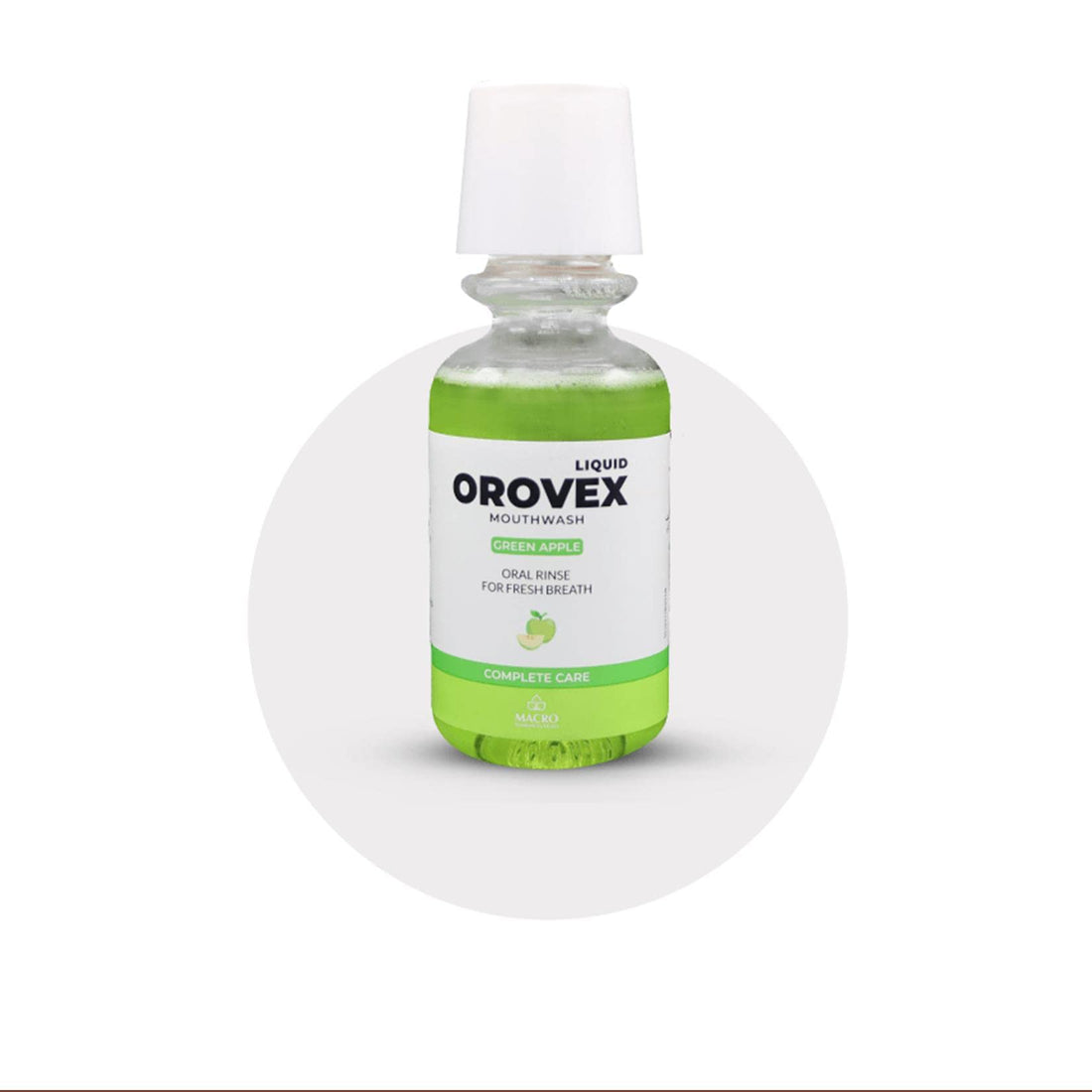 Orovex Macro liquid mouth wash green apple 250ml