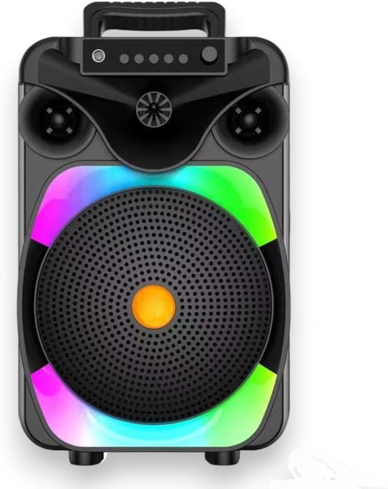 GN-02 PartyBox Wireless Bluetooth Speaker – RGB LED Lights, Deep Bass, USB/SD Input, Mic, Hands-Free Calls, Portable Power