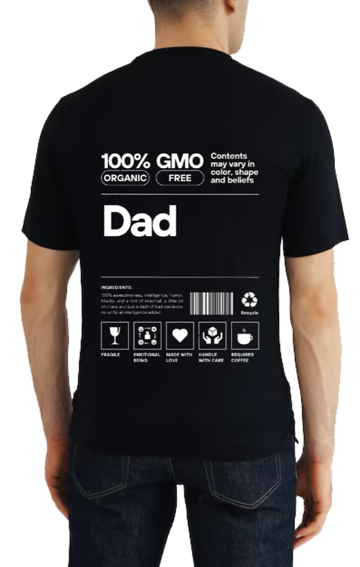 GMO ORGANIC FREE T-shirt back Black