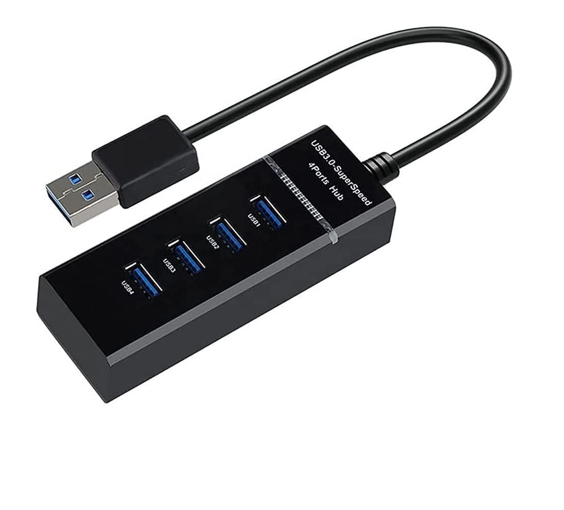 Portable Universal USB 3.0 -SuperSpeed 4 Ports Hub with LED Light Ultra Slim Splitter Adapter Cable for PC,Computer,Notebook,USB Flash Drives and Other Devices