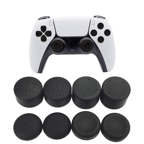 SKEIDO 8Pieces Silicone Thumbstick Joystick Cap Cover compatible with Playstation for PS5 for PS4 for Xbox Controller - Black