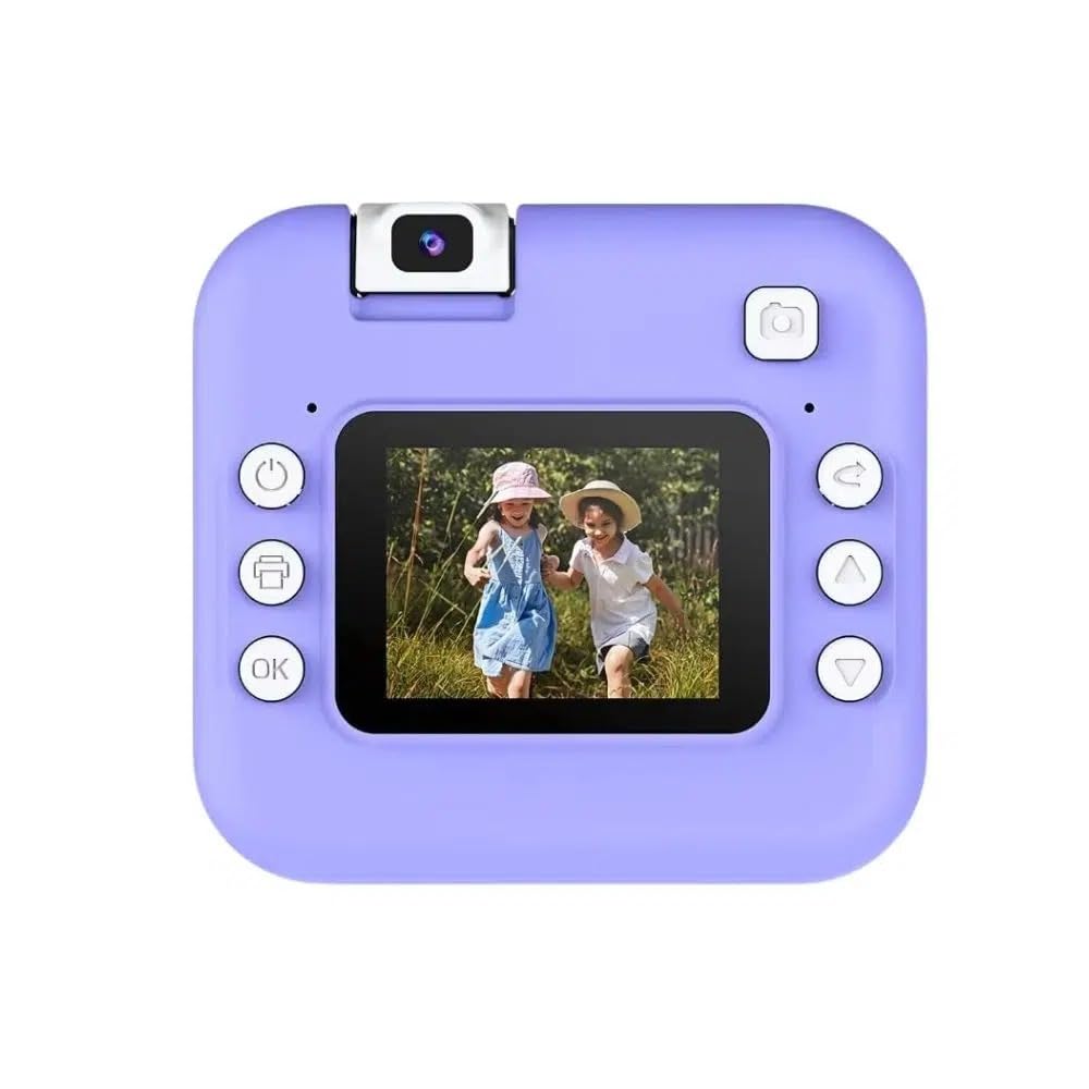Digital Camera for Kids | Mini Instant Print Rotating Camera with Screen (Random Send Colors)