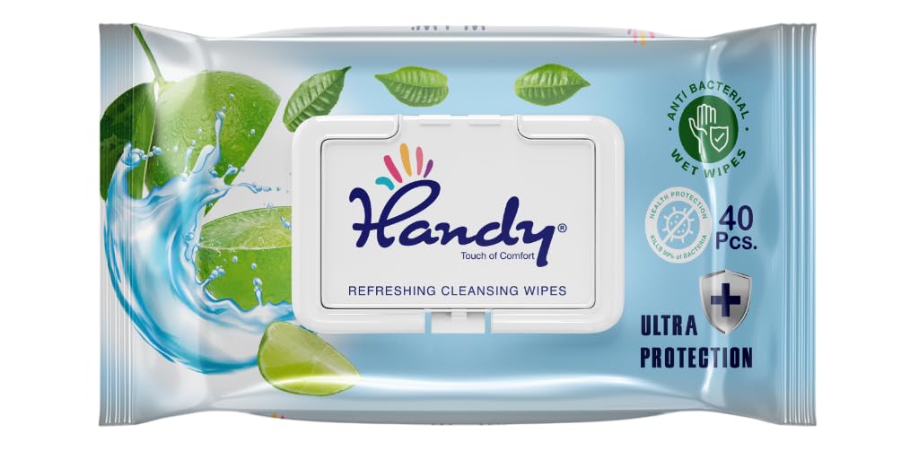 Handy Antibacterial Wet Wipes, 40 Wipes