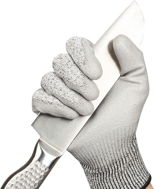 Safety-Line Cut Resistant Gloves, Level 5 Protection, Food Safe, Machine Washable, Grey
