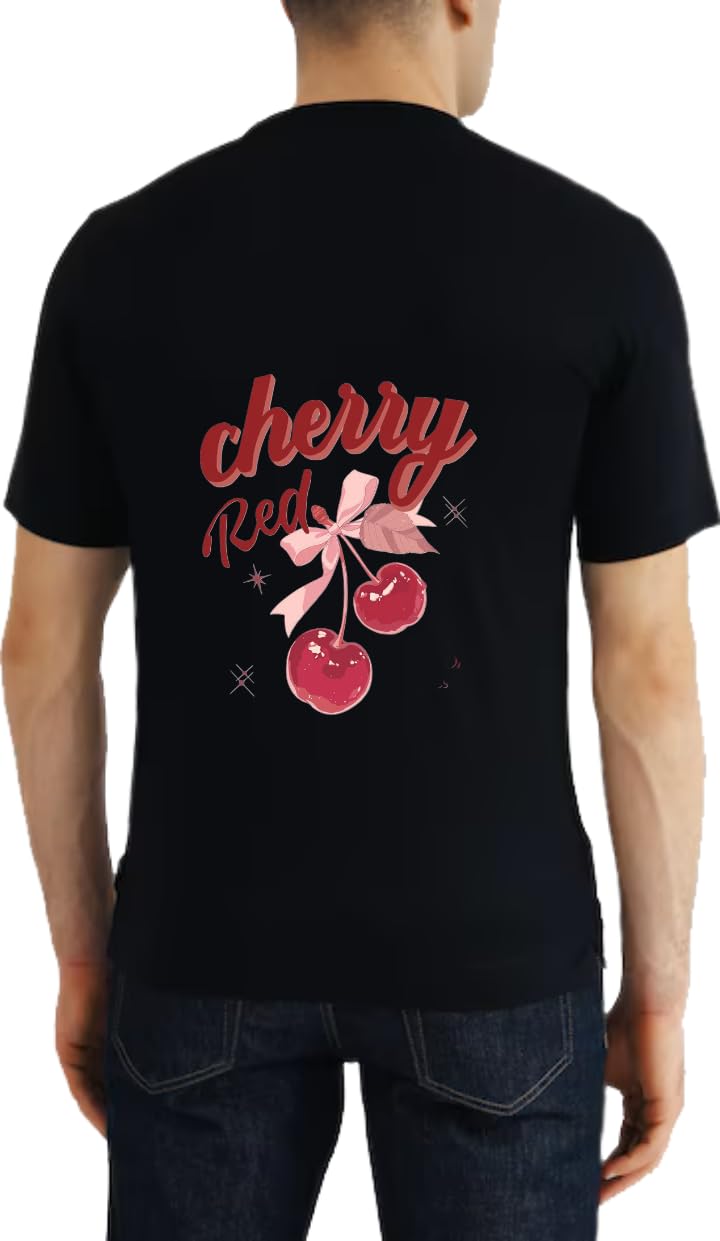 CHERRY RED T-shirt back Black
