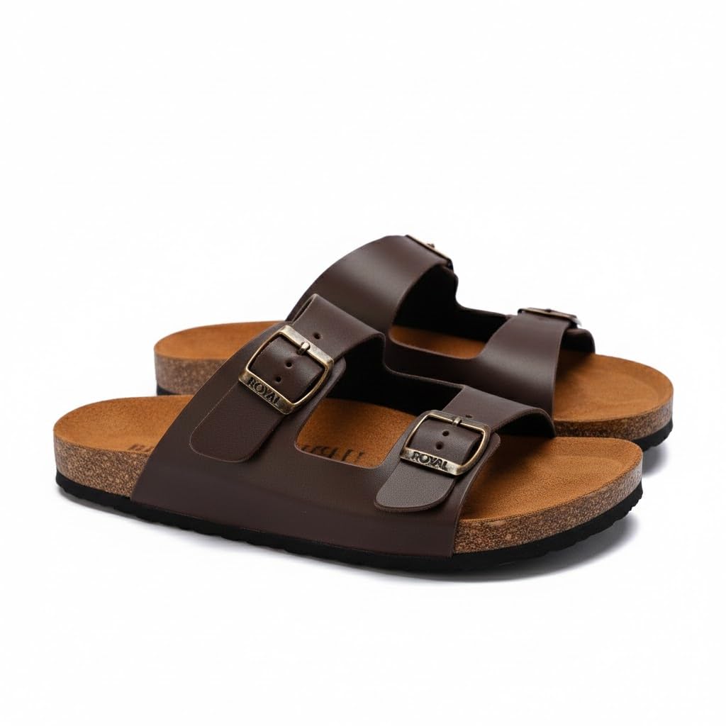 Men genuine leather slipper fashion casual look - Anti-slip - Code 102