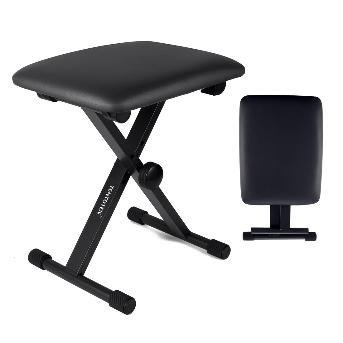 TENTOTEN Piano Bench Piano Stool, Keyboard Bench Easy to Assemble, Comfortable Piano Seat Adjustable Piano Bench Portable Keyboard Stool,Black