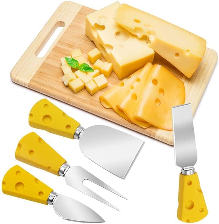 4 Piece Cheese Knife Set, Cheese Cutter Set, Cheese Slicer, Professional Cheese Cutter for Soft and Semi-Hard Cheese
