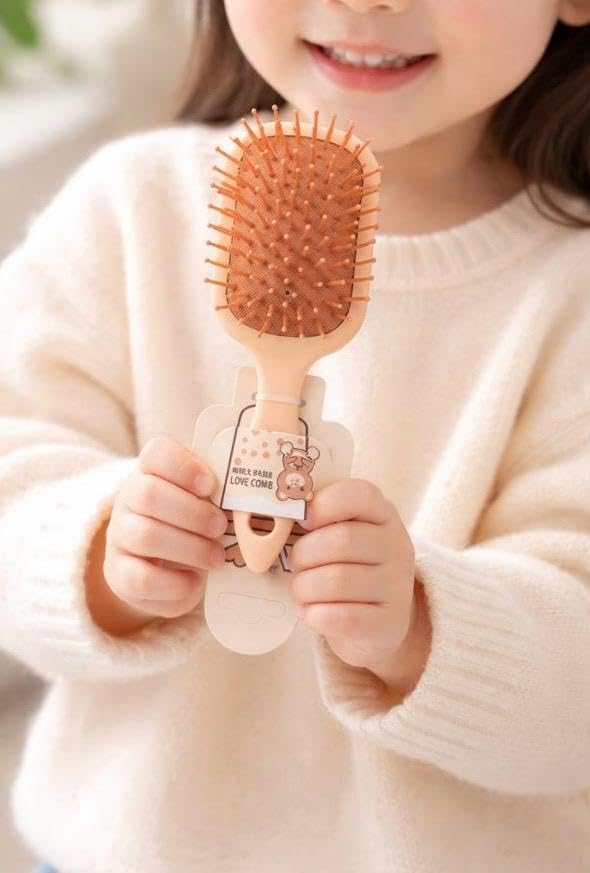 GOGO Comb Kids Hair Brush,plastic Cushion Paddle Brush,Cute-B20 (light beige)