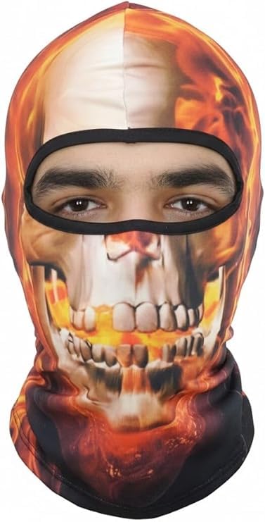 Skull Full Face Mask Cloth Dust Mask Black Fire Loki Boy