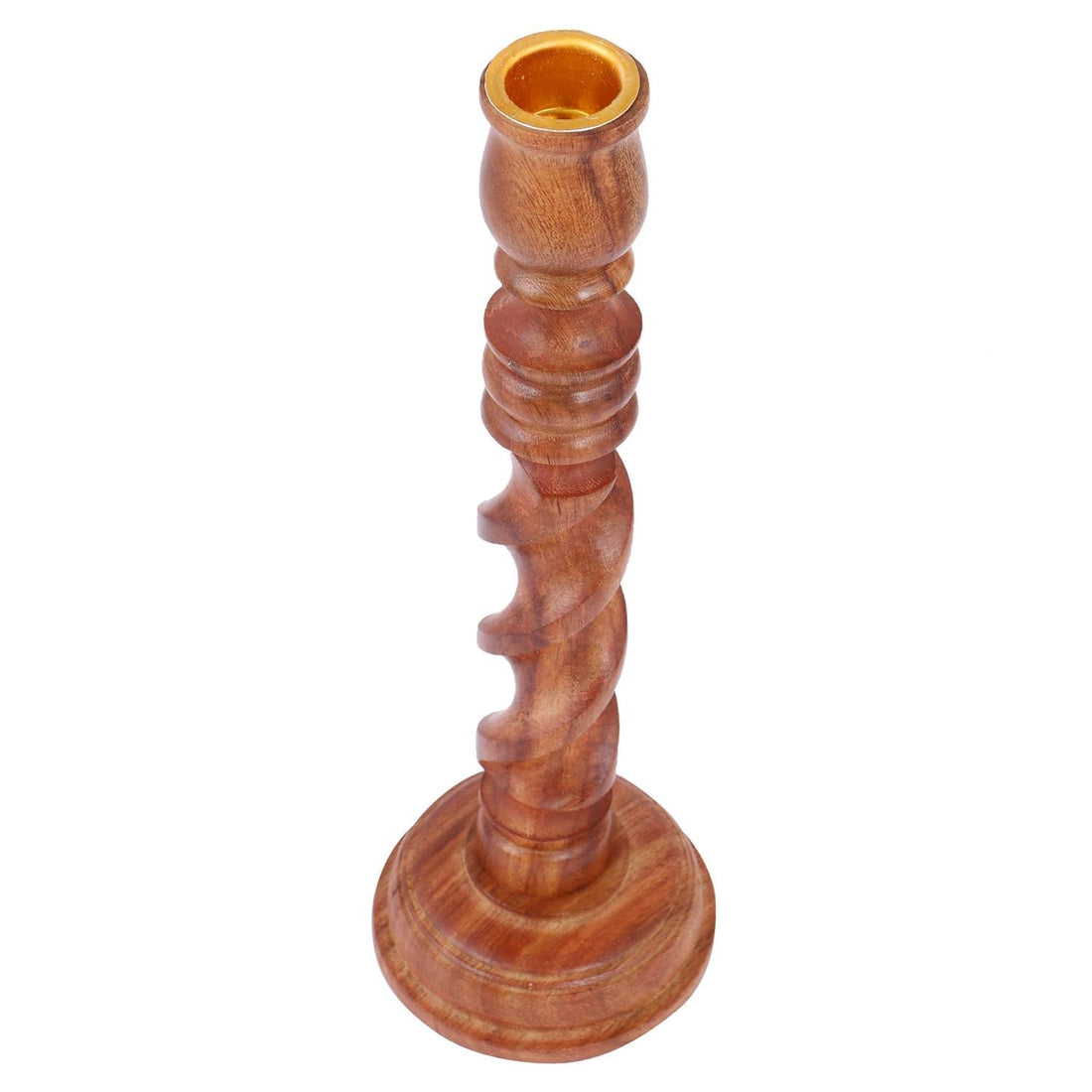 Luxury Handcrafted Indian Sheesham Wood Candle Holder Set of 3 Large Carved Pieces for Home, Living Room and Hallway Décor