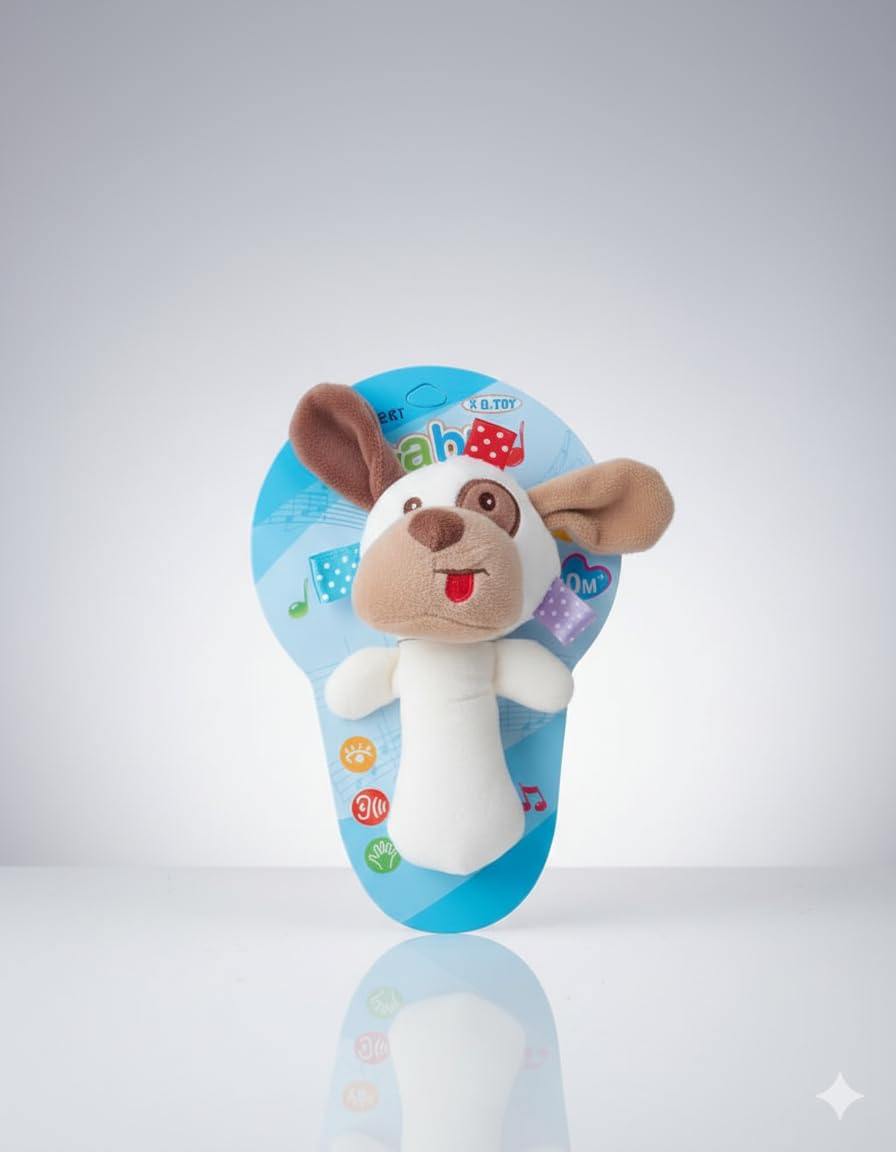 GHAZAL Baby Toys DOG Stick with Sound, Animal-Themed Educational Toy, Under 3 Years, Fabric Material, 6 Inch Length