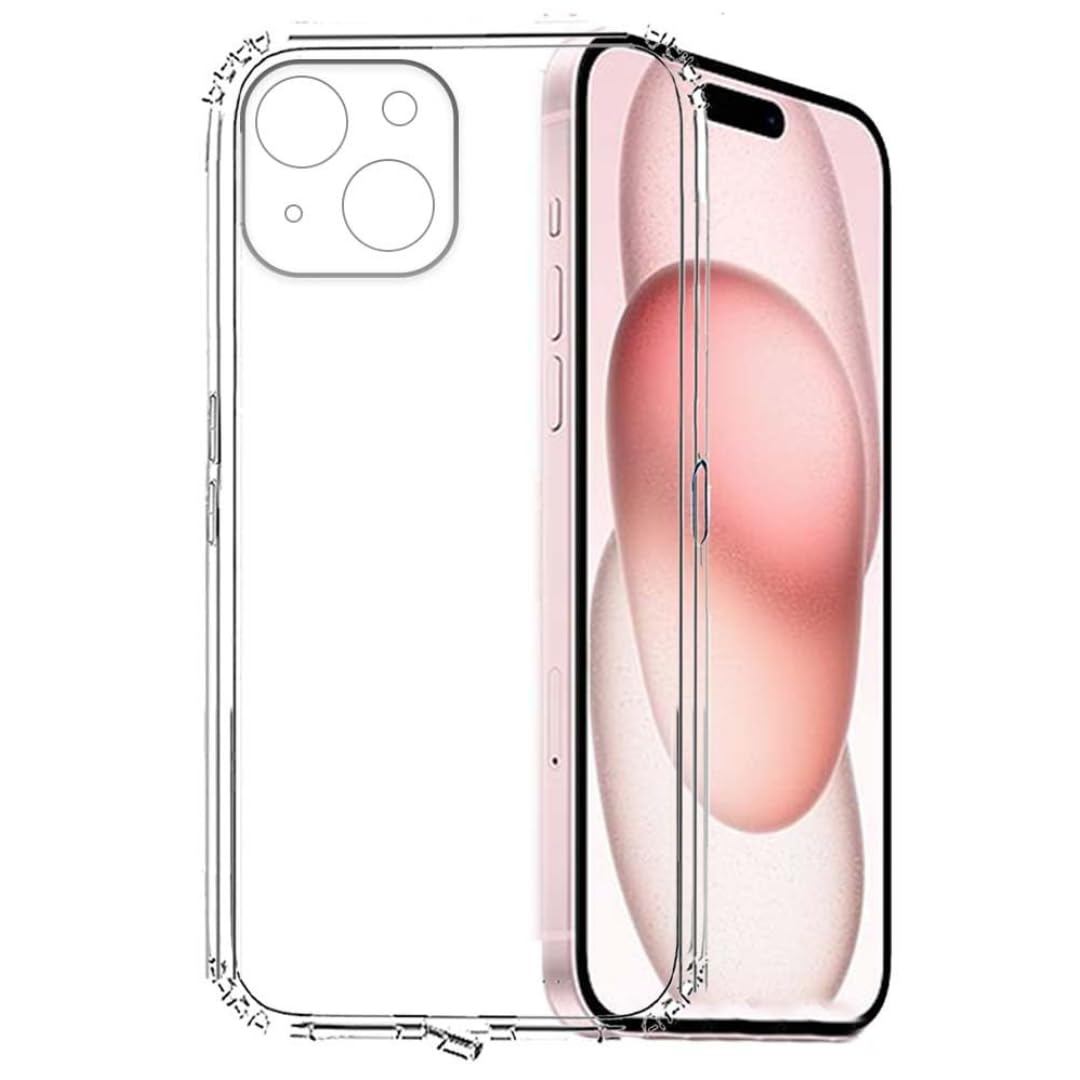 DRaX iPhone Clear Case, Shockproof Protective Cover, Transparent (Iphone 15)