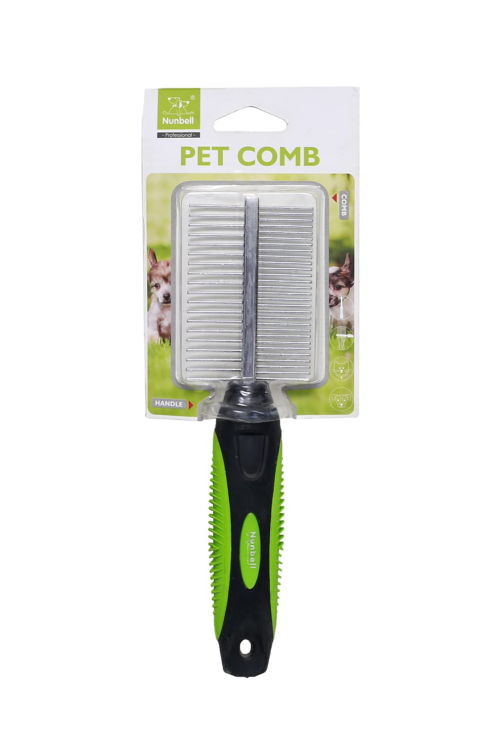 Nunbell Flea And Tick Cleaning Comb For Cats & Dogs - Green Black