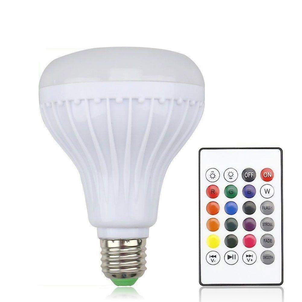 Generic Smart Color Bulb with Speaker, LED, Multicolor, 12W, 1200 Lumens, 120 Degrees, 70-80 CRI, Bluetooth 4.0, Remote Control, 1 Pack