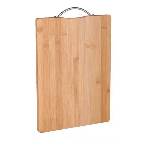 Bamboo Wood Cutter with Metal Handle - Practical and Durable Kitchen Cutting Board with Stylish and Comfortable Design for Everyday Use AR
